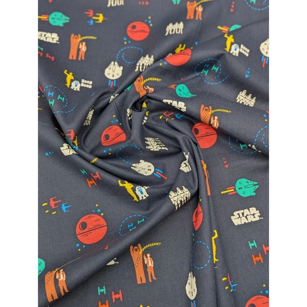9 Yard Lot Star Wars Theme Navy Blue Cotton JOANN Fabric Material - 44 in Wide